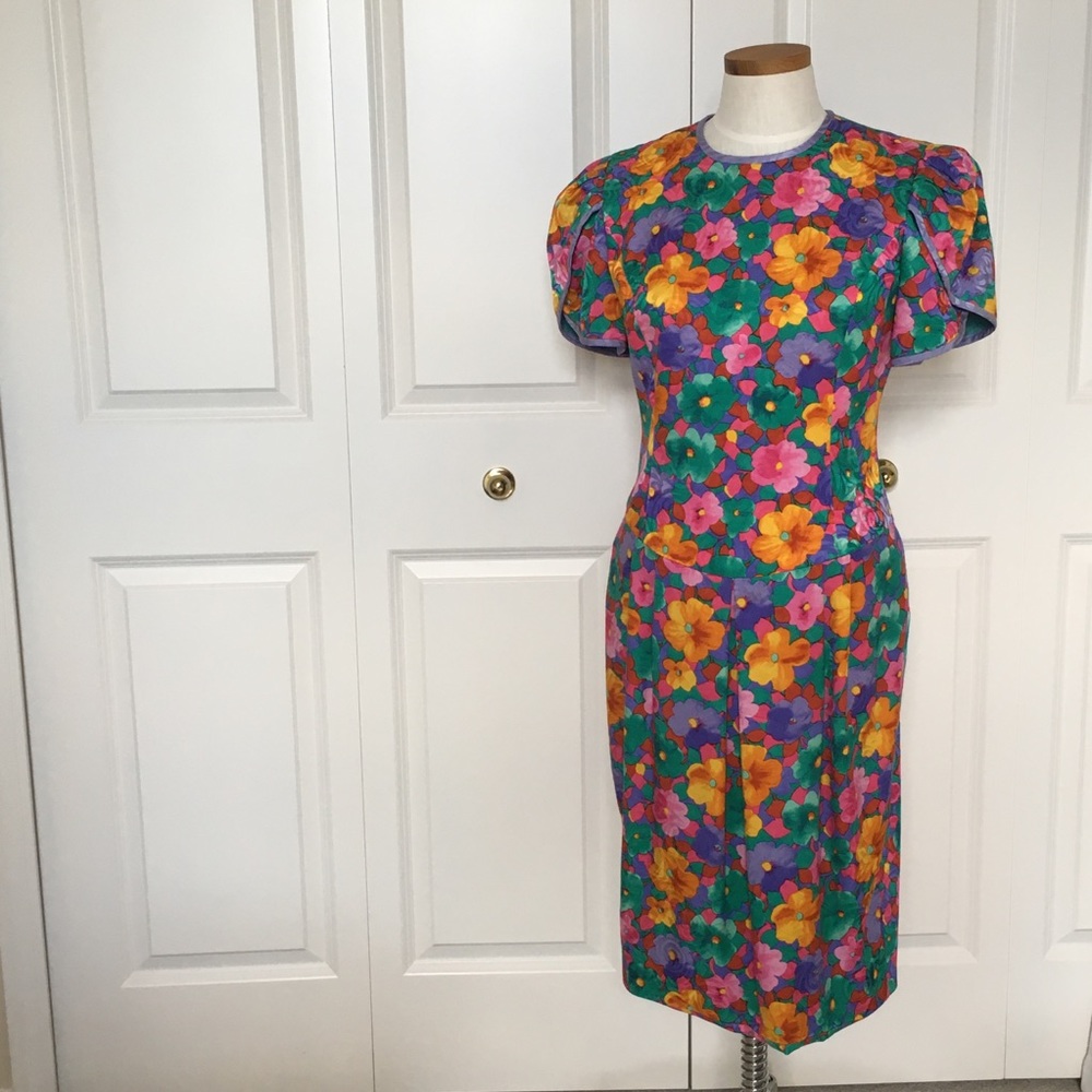 Vintage 80s silk dress PRICE DROP from $25 to $15
